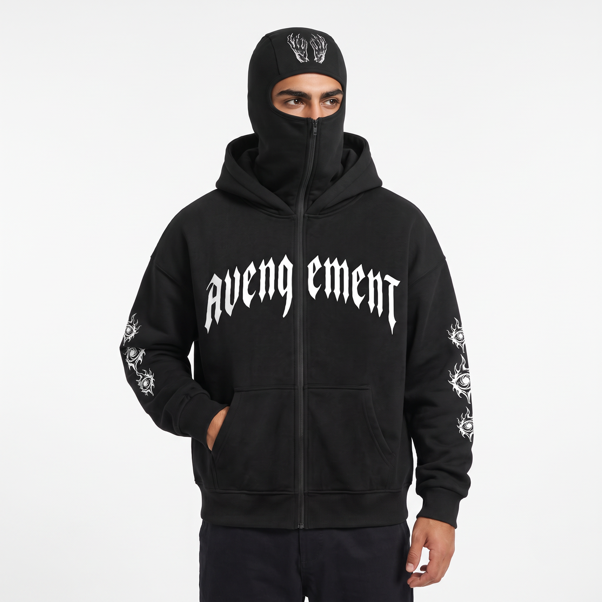 Sudadera balaclava con doble capucha